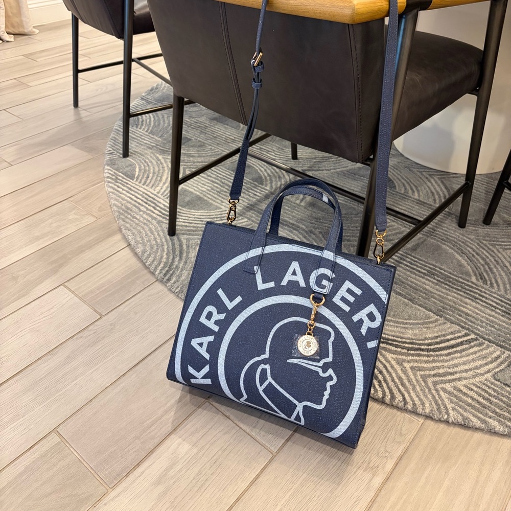 👜 Karl Lagerfeld Paris Tote Bag – Navy/Blue (Crossbody + Top Handle) 👜 NWT